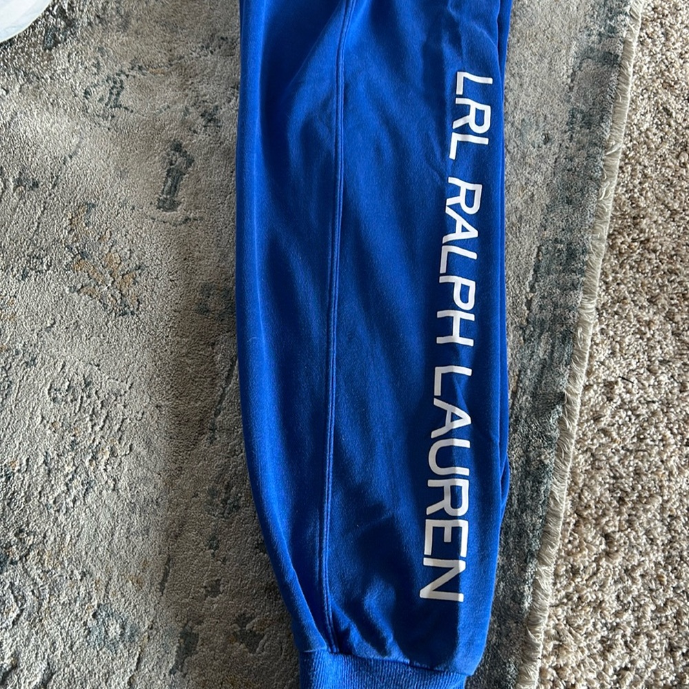 LRL Lauren Ralph Lauren black label royal blue joggers M